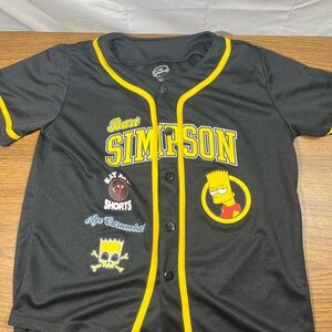 The Simpsons Bart Simpson #89 Baseball Jersey Shirt Eat My Shorts Size 18/20